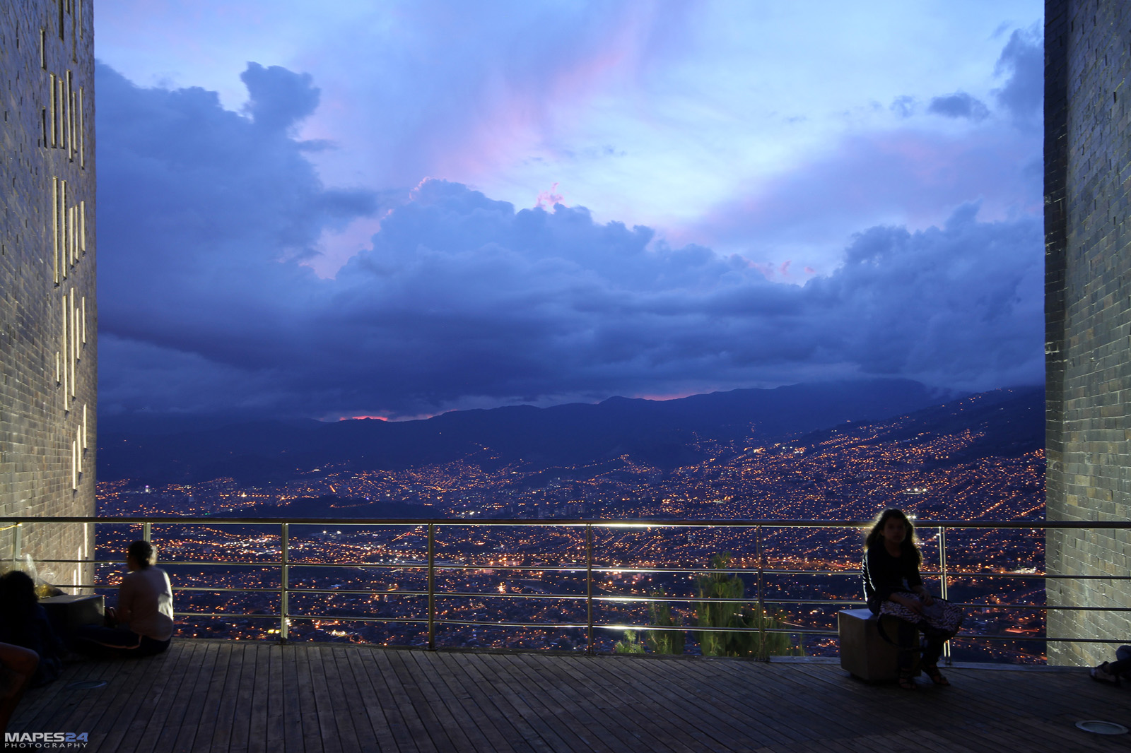 view of medellin colombia from biblioteca espana