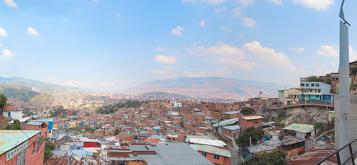 panoramic view of medellin from comuna 13 san javier colombia