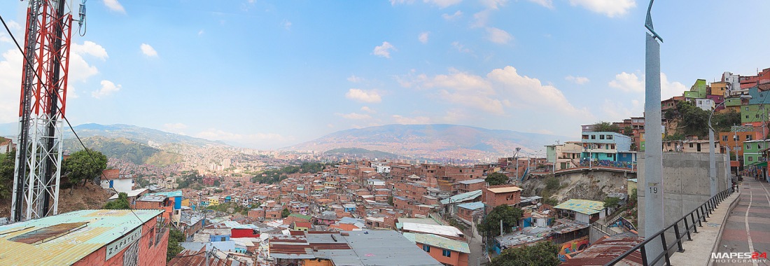 panoramic view of medellin from comuna 13 san javier colombia