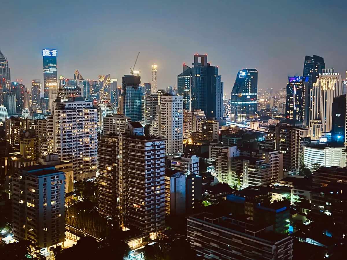 cityscape of Bangkok at night